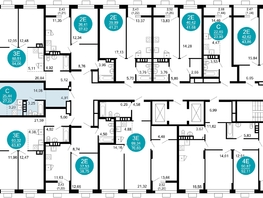 Продается 1-комнатная квартира ЖК 1799, литера 2.1, 27.22  м², 7064658 рублей