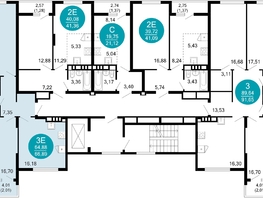 Продается 2-комнатная квартира ЖК 1799, литера 1.1, 66.89  м², 13431165 рублей