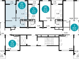 Продается 2-комнатная квартира ЖК 1799, литера 1.1, 41.36  м², 9699388 рублей