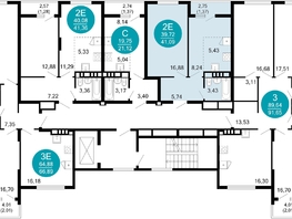 Продается 2-комнатная квартира ЖК 1799, литера 1.1, 41.09  м², 9517911 рублей