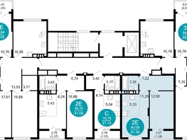 Продается 2-комнатная квартира ЖК 1799, литера 2.2, 41.36  м², 9889644 рублей
