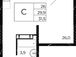 Продается Студия ЖК Флора, литера 2.2, 31.5  м², 4567500 рублей