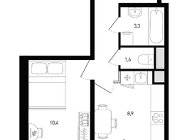 Продается 1-комнатная квартира ЖК Левенцовка Парк, лит 8-11 стр.2, сек.4,5, 33.7 м², 4081070 рублей