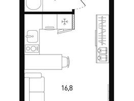 Продается 1-комнатная квартира ЖК 5 элемент Аске, лит 5-11 стр.1, сек.1,2,3,4, 20.9  м², 3856050 рублей