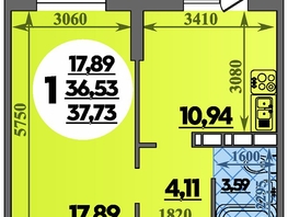 Продается 1-комнатная квартира ЖК Суворовский, литера 01, 37.73  м², 5006771 рублей