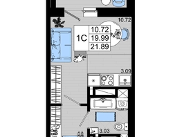 Продается Студия ЖК Октябрь Парк, 1.2, 21.89  м², 2648690 рублей