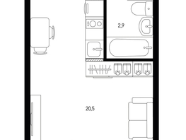 Продается 1-комнатная квартира ЖК Левенцовка Парк, лит 8-11 стр.2, сек.4,5, 24.8  м², 3529040 рублей