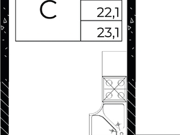 Продается Студия ЖК Флора, литера 2.2, 23.1  м², 3418800 рублей