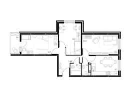 Продается 3-комнатная квартира ЖК Панорама на Театральном, литера 1, 67.8  м², 9580140 рублей