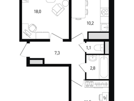 Продается 2-комнатная квартира ЖК Левенцовка Парк, лит 8-11 стр.1, сек.1,2,3, 52.4  м², 7608480 рублей