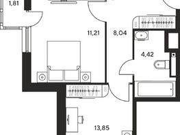 Продается 3-комнатная квартира ЖК Гринсайд, 5.1-5.5, 54.02  м², 8530000 рублей