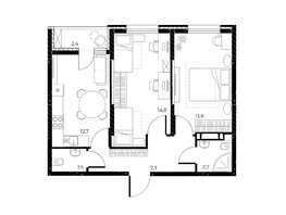 Продается 2-комнатная квартира ЖК Панорама на Театральном, литера 1, 53.9  м², 7405860 рублей