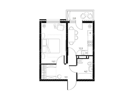 Продается 1-комнатная квартира ЖК Панорама на Театральном, литера 1, 36.2  м², 6043047 рублей