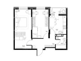 Продается 2-комнатная квартира ЖК Панорама на Театральном, литера 1, 56.6  м², 7714580 рублей