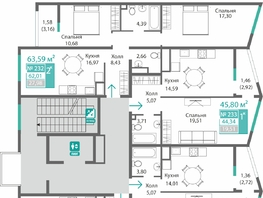 Продается 1-комнатная квартира ЖК Барбарис, 44.34  м&sup2;, 7660765 рублей