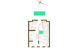 Продается 1-комнатная квартира ЖК Молодежное, корп 1, 40.6  м&sup2;, 6008800 рублей
