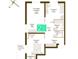 Продается 2-комнатная квартира ЖК Солнечный парк, дом 7, 64.8  м&sup2;, 9720000 рублей