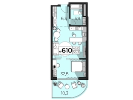 Продается Апартамент АК Скай Плаза, 5.0, 55.3  м&sup2;, 30415000 рублей