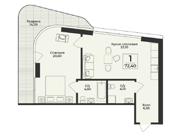 Продается 2-комнатная квартира ЖК Нега, 72.4  м&sup2;, 29437116 рублей