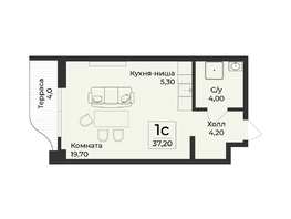 Продается 1-комнатная квартира ЖК Нега, 39.1  м&sup2;, 17602820 рублей