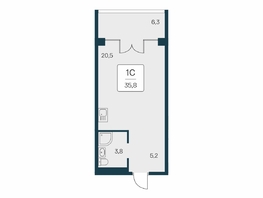 Продается Студия ЖК Вилла Маяк, дом 3, 35.8  м&sup2;, 11432500 рублей