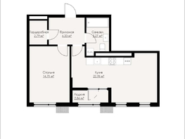 Продается 1-комнатная квартира ЖК Альпина, 54.93  м&sup2;, 8560000 рублей
