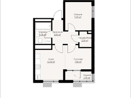 Продается 2-комнатная квартира ЖК Альпина, 45.47  м&sup2;, 7390320 рублей