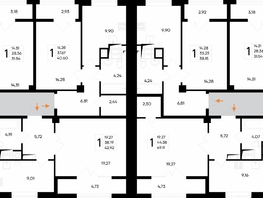 Продается 1-комнатная квартира ЖК Парковые кварталы, этап 2, 49.11  м&sup2;, 7955820 рублей
